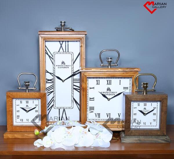 عکس ساعت رومیزی چوبی