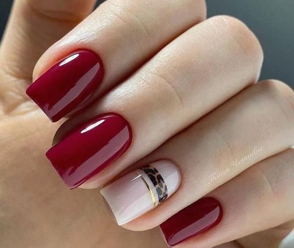 عکس کاشت ناخن دخترانه زرشکی