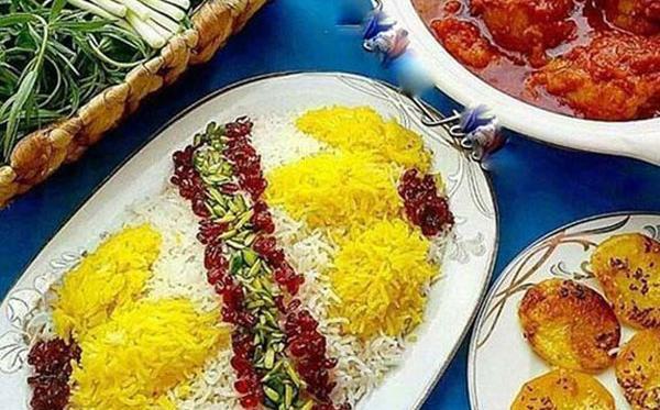 عکس تزیین برنج با زرشک