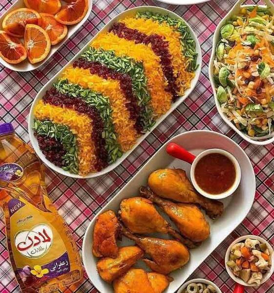 عکس تزیین برنج با زرشک