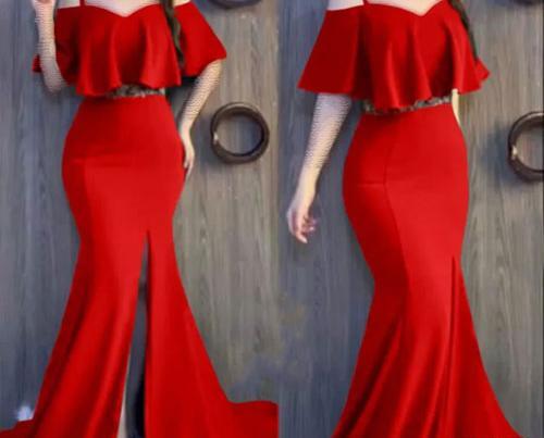 عکس لباس رنگ زرشکی