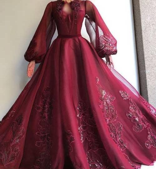 عکس لباس رنگ زرشکی