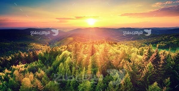 عکس منظره زیبا از طلوع خورشید
