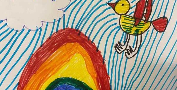 عکس نقاشی ی رنگین کمان