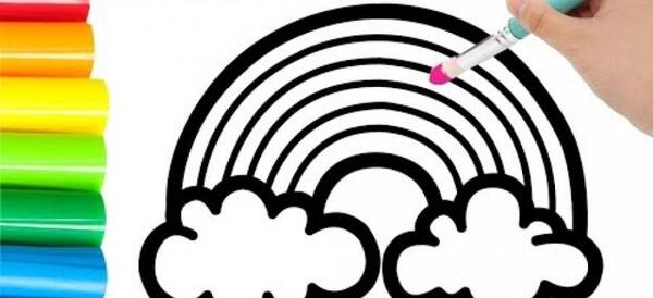 عکس نقاشی کیک رنگین کمان