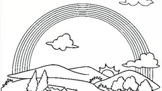 عکس نقاشی رنگین کمان قلبی