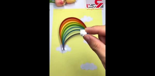 عکس رنگین کمان با کاغذ رنگی