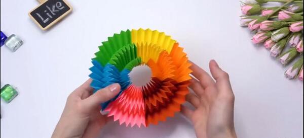 عکس کاردستی رنگین کمان با کاغذ رنگی