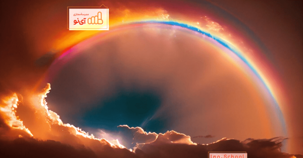 عکس ساخت رنگین کمان با لوله خودکار