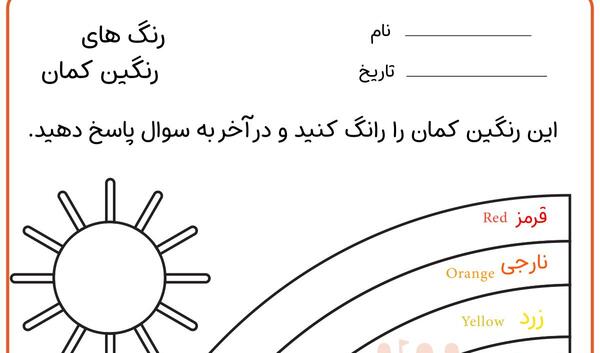 عکس نقاشی رنگین کمان به ترتیب