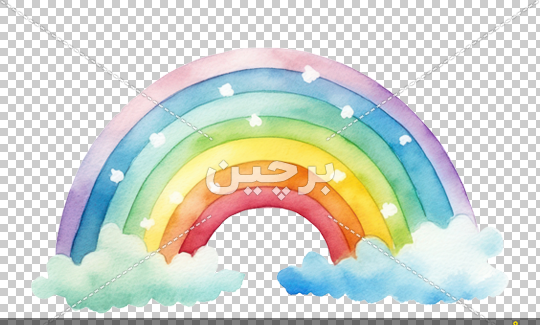 عکس نقاشی رنگین کمان و ابر