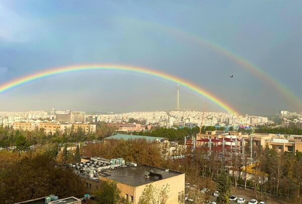 عکس رنگین کمان واقعی در روز