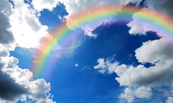 عکس واضح از رنگین کمان