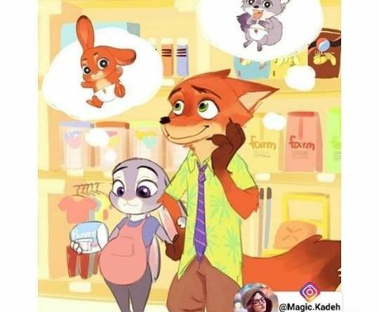 عکس عاشقانه روباه و خرگوش