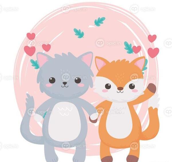 عکس روباه و گربه