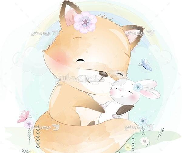 عکس روباه و گربه