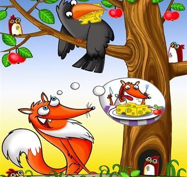عکس معنی شعر روباه و زاغ کلاس چهارم