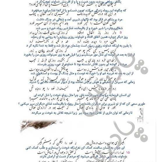 عکس معنی شعر روباه و زاغ