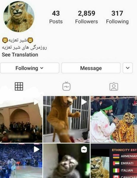 عکس لباس شیر تعزیه