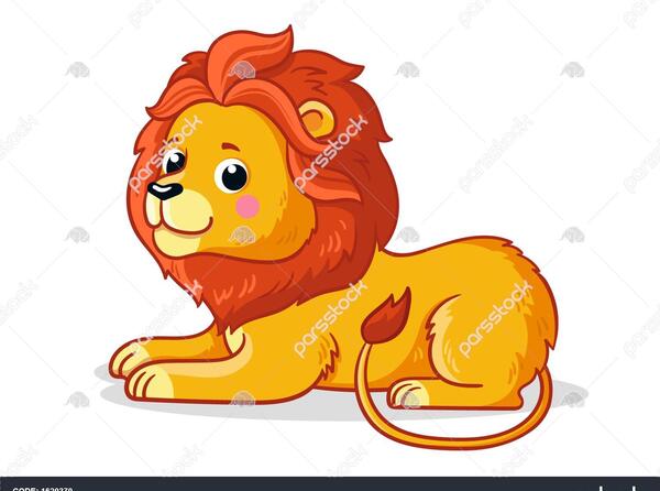 عکس شیر کارتونی خوابیده