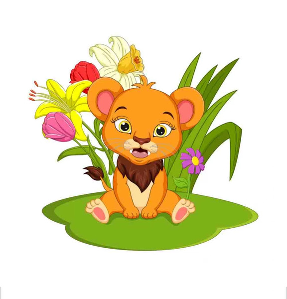 عکس شیر کارتونی خوابیده