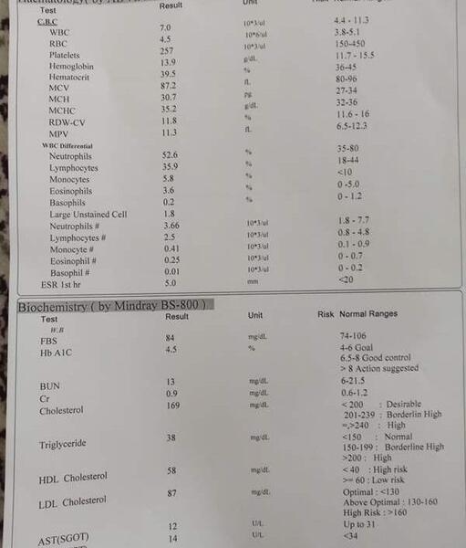 عکس جواب آزمایش سرطان ریه