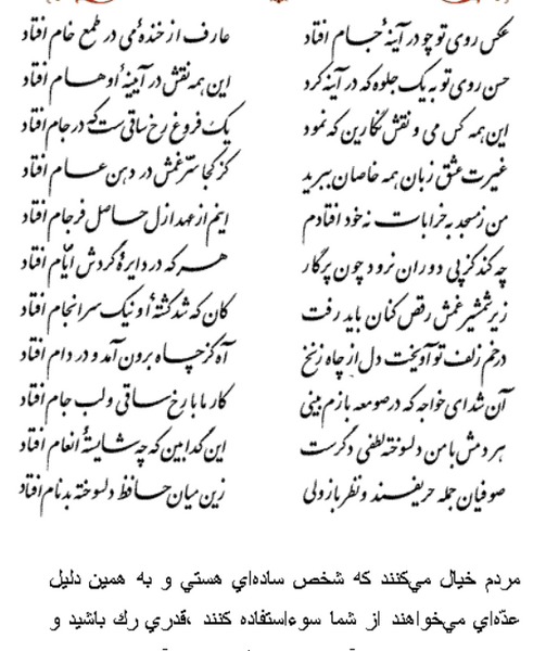 شرح غزل عکس روی تو چو در آینه جام افتاد