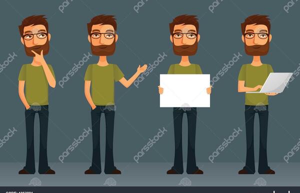 عکس مرد ریش دار کارتونی