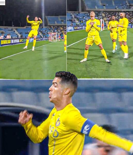 عکس شادی گل رونالدو در النصر