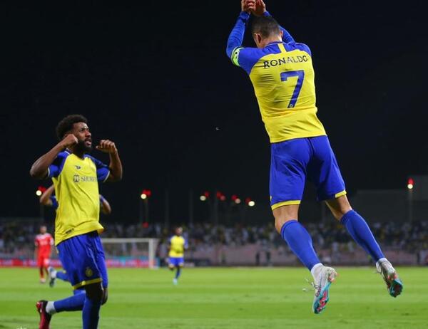 عکس شادی گل رونالدو در النصر
