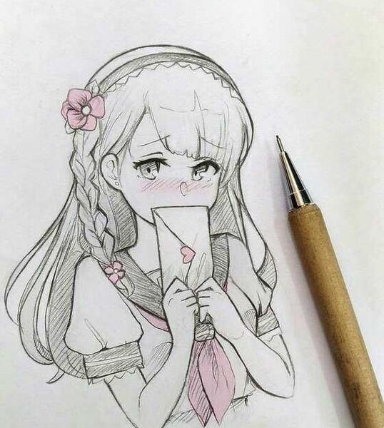 عکس نقاشی انیمه ساده رنگی