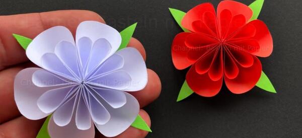 عکس کاردستی گل ساده با کاغذ رنگی