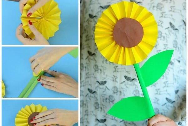 عکس کاردستی گل ساده با کاغذ رنگی