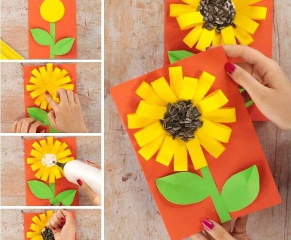 عکس کاردستی گل ساده با کاغذ رنگی