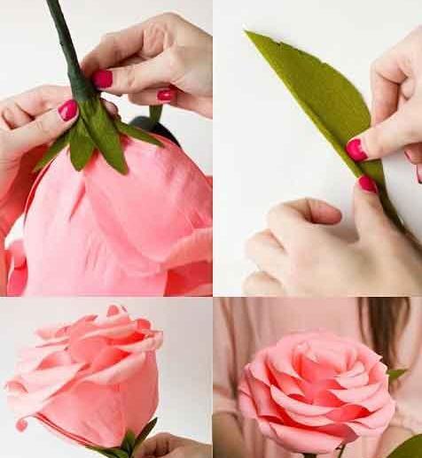 عکس کاردستی گل ساده با کاغذ رنگی