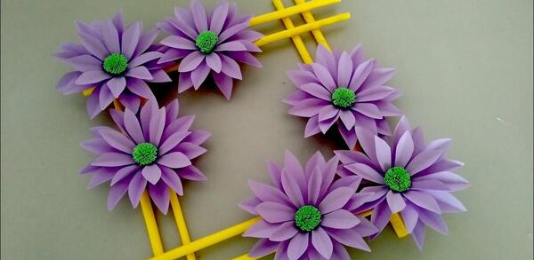 عکس گل با کاغذ رنگی ساده