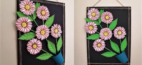 کاردستی قاب عکس ساده با کاغذ رنگی