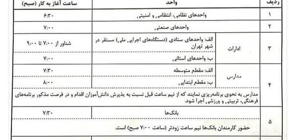 عکس تغییر ساعت کاری