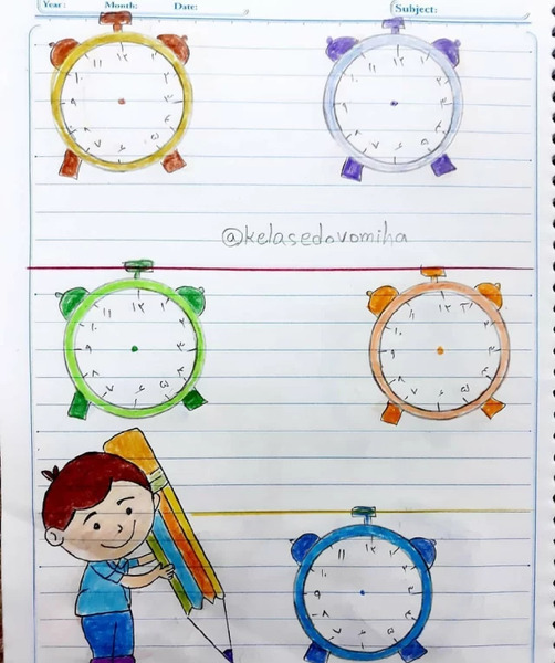 عکس ساعت نقاشی کلاس دوم