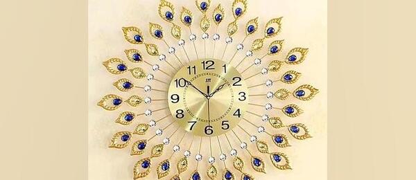 عکس ساعت دیواری نگین دار