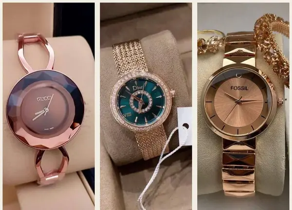 عکس ساعت مچی بند طلایی زنانه
