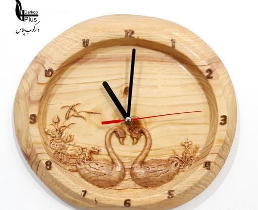 عکس ساعت دیواری منبت چوبی
