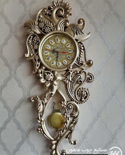 عکس ساعت دیواری منبت چوبی