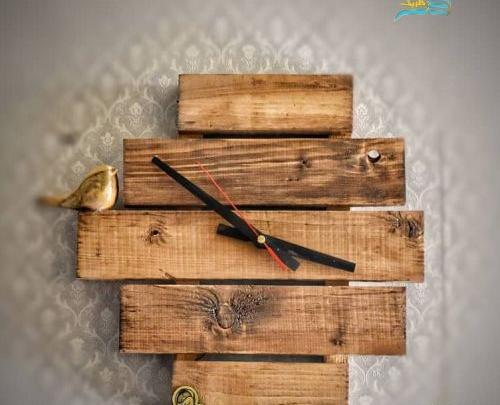 عکس ساعت دیواری جدید و شیک چوبی