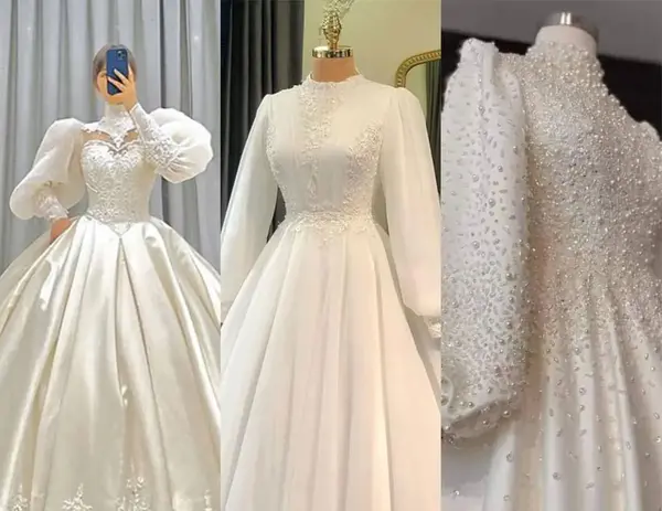 عکس ساده ترین لباس عروس
