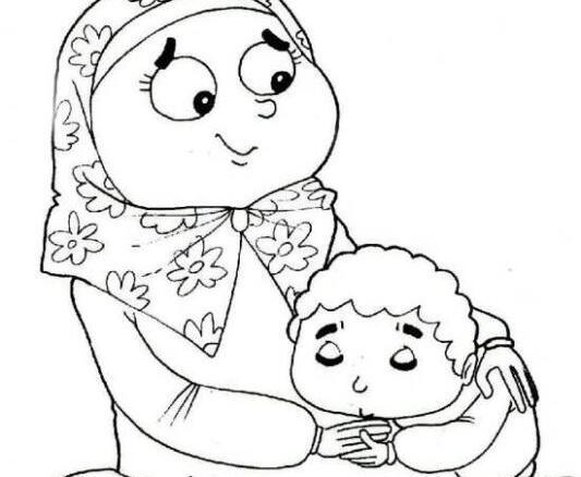 عکس نقاشی ساده مادر