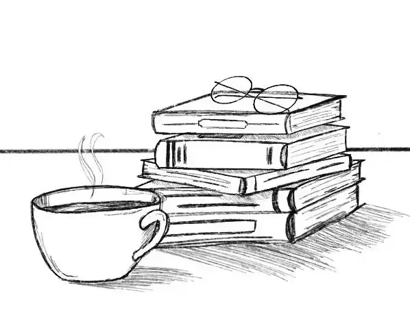 عکس نقاشی ساده کتابخانه
