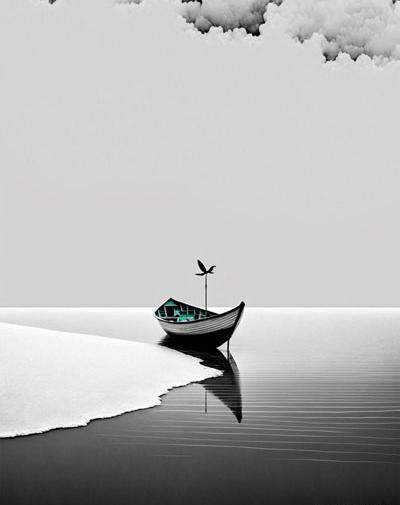 عکس سیاه سفید لب دریا