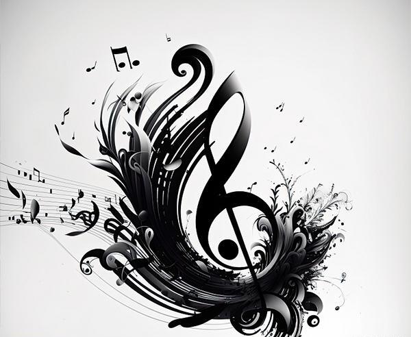 عکس سیاه و سفید موزیک