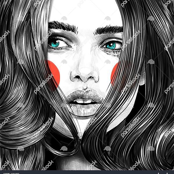 عکس نقاشی سیاه و سفید دخترانه